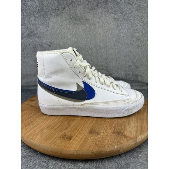Nike Boys Blazer Mid Next Nature FD0690-100  White Street Leather Sneakers 5.5Y - Picture 1 of 8